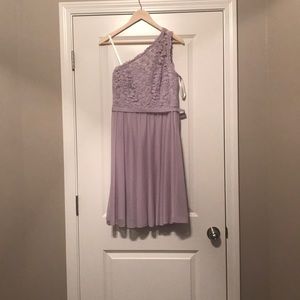 David’s Bridal One Shoulder Lace Bridesmaid Dress